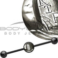 BodyCandy 14G Black Anodized Scary RIP Tombstone Industrial Barbell 37mm — main product shot