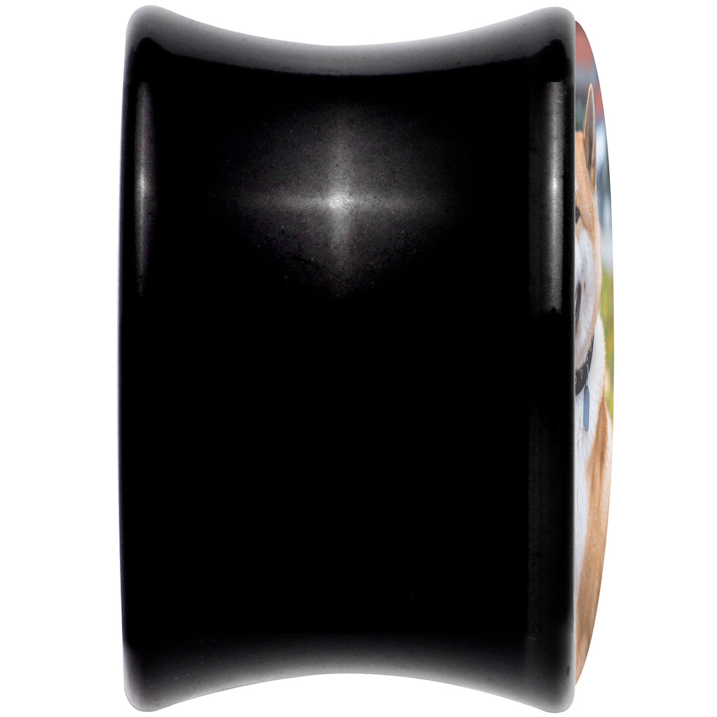 BodyCandy Black Acrylic Custom Photo Saddle Plug - buy 2 for a pair — color detail