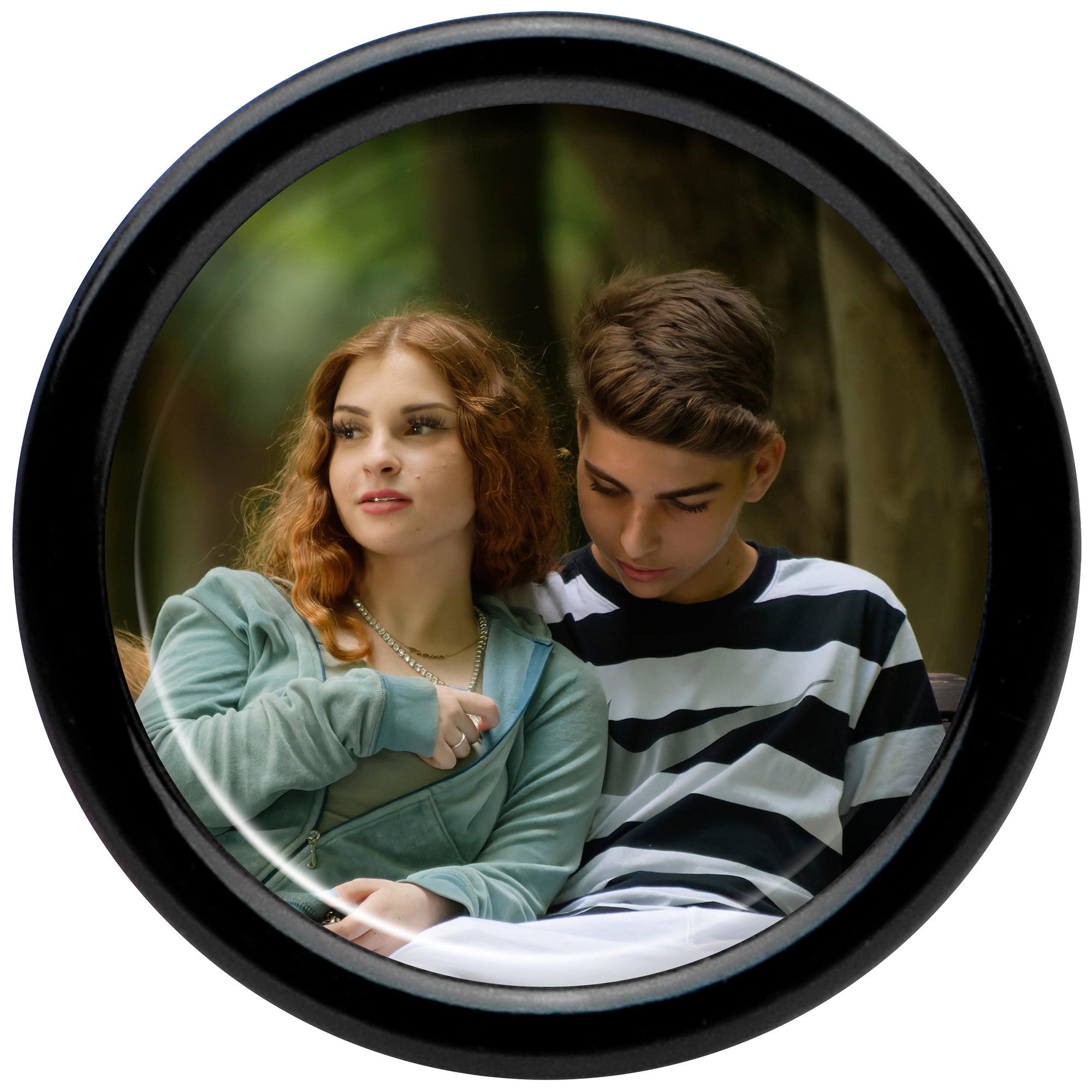 BodyCandy Black Acrylic Custom Photo Saddle Plug - buy 2 for a pair — side view
