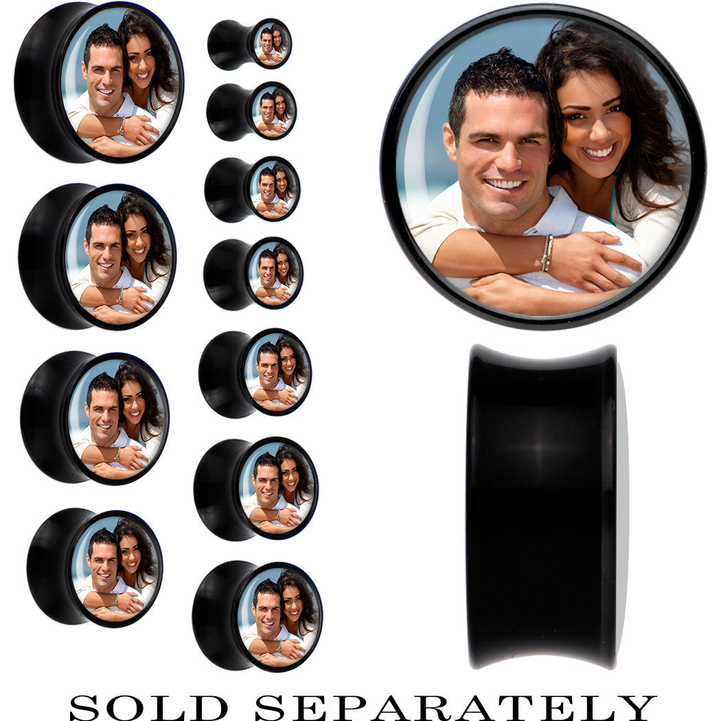 BodyCandy Black Acrylic Custom Photo Saddle Plug - buy 2 for a pair — comparison shot