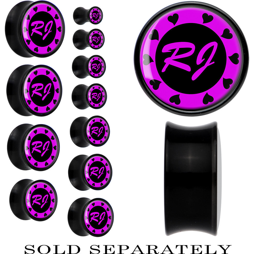 BodyCandy Custom Pink Heart Initial Acrylic Personalized Saddle Plug - buy 2 for a pair — main product shot