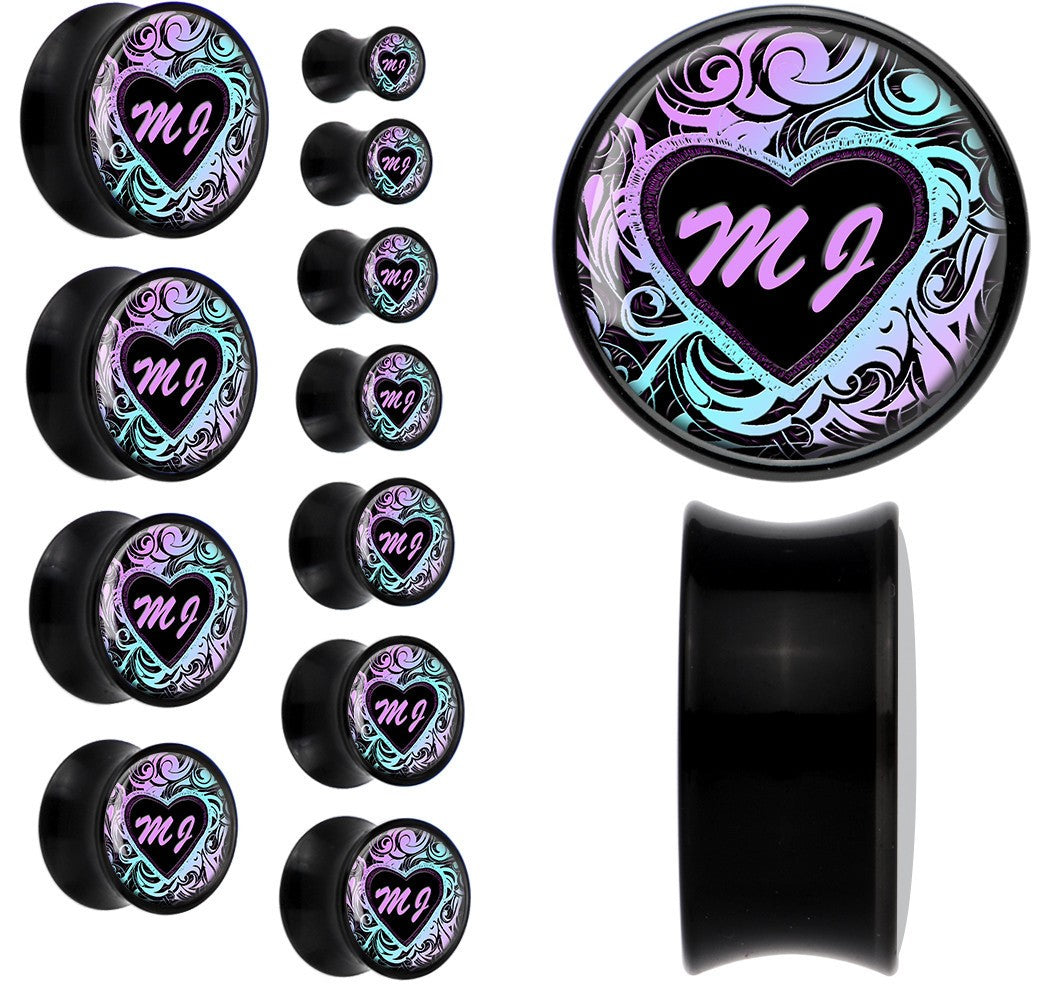 BodyCandy Custom Tribal Initial Acrylic Personalized Saddle Plug - buy 2 for a pair — main product shot