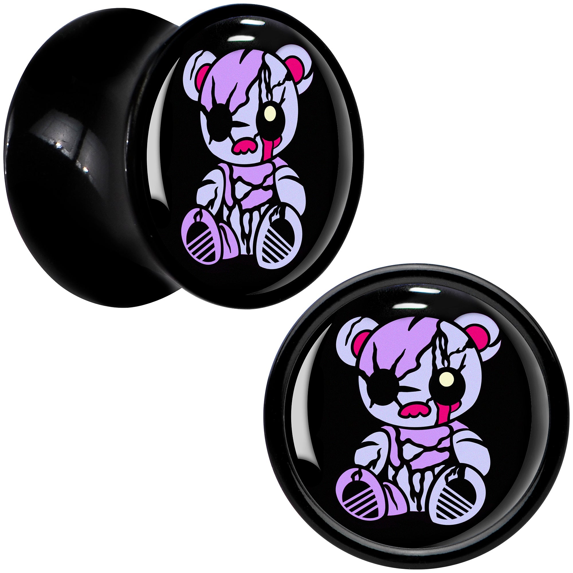 BodyCandy Attitude Teddy Bear Black Acrylic Saddle Plug Set by Onyx O — alternative angle
