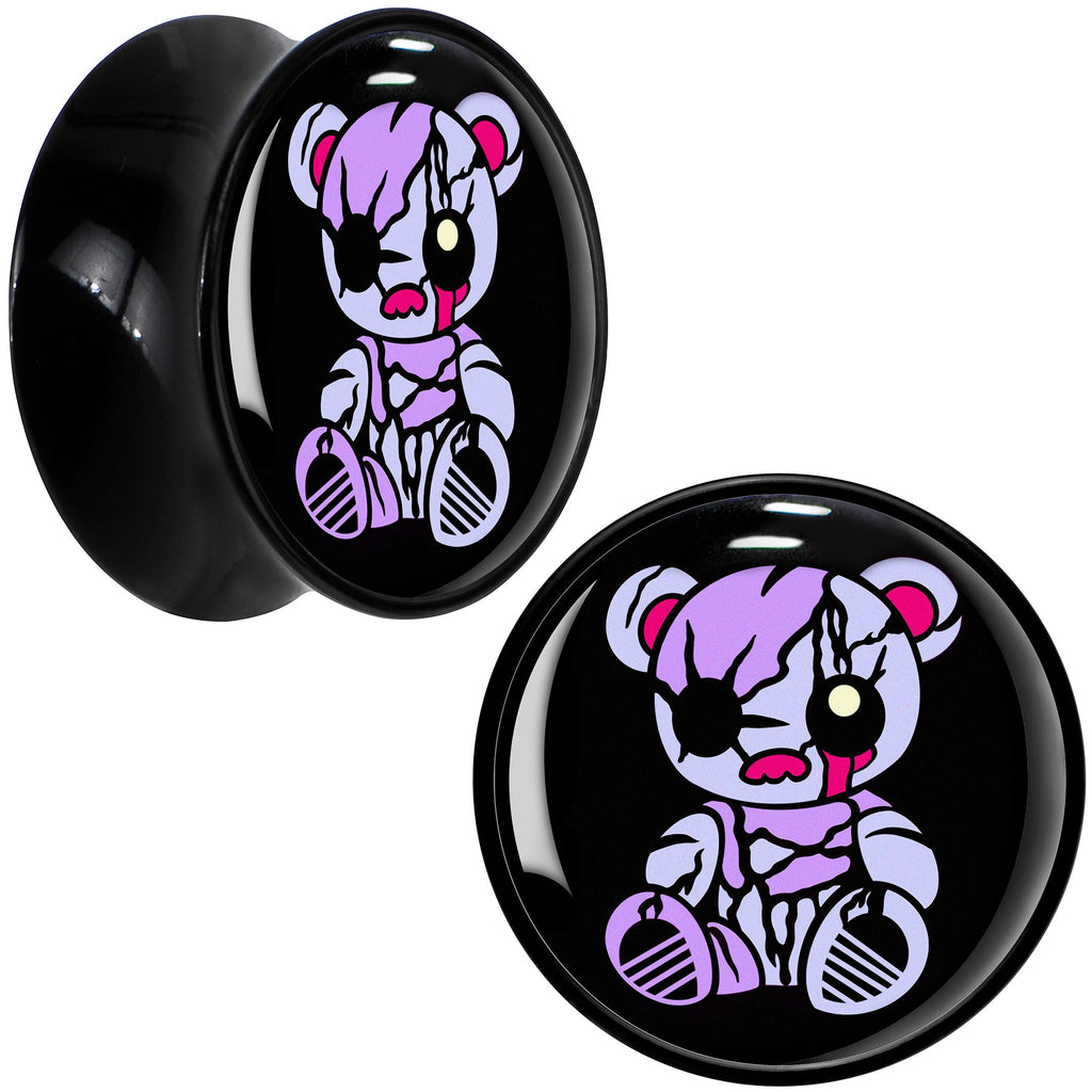 BodyCandy Attitude Teddy Bear Black Acrylic Saddle Plug Set by Onyx O — fabric or material detail