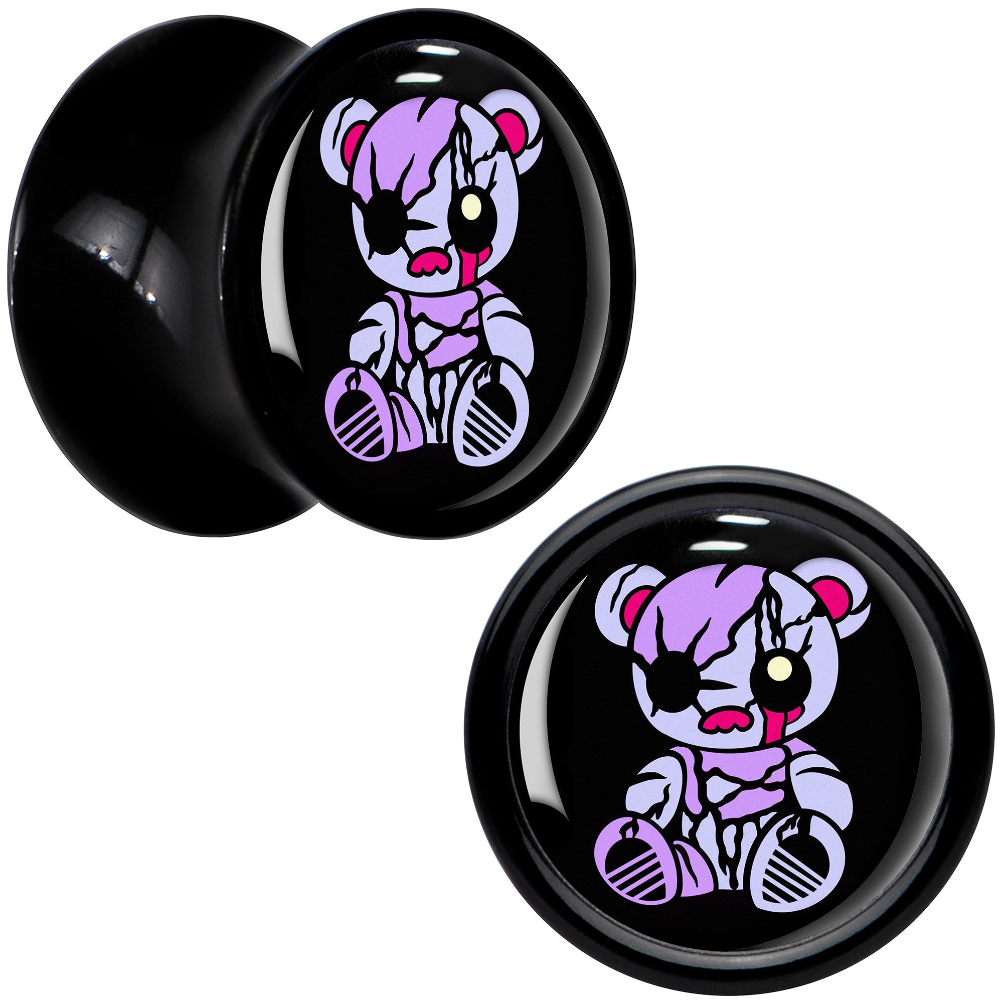 BodyCandy Attitude Teddy Bear Black Acrylic Saddle Plug Set by Onyx O — feature highlight