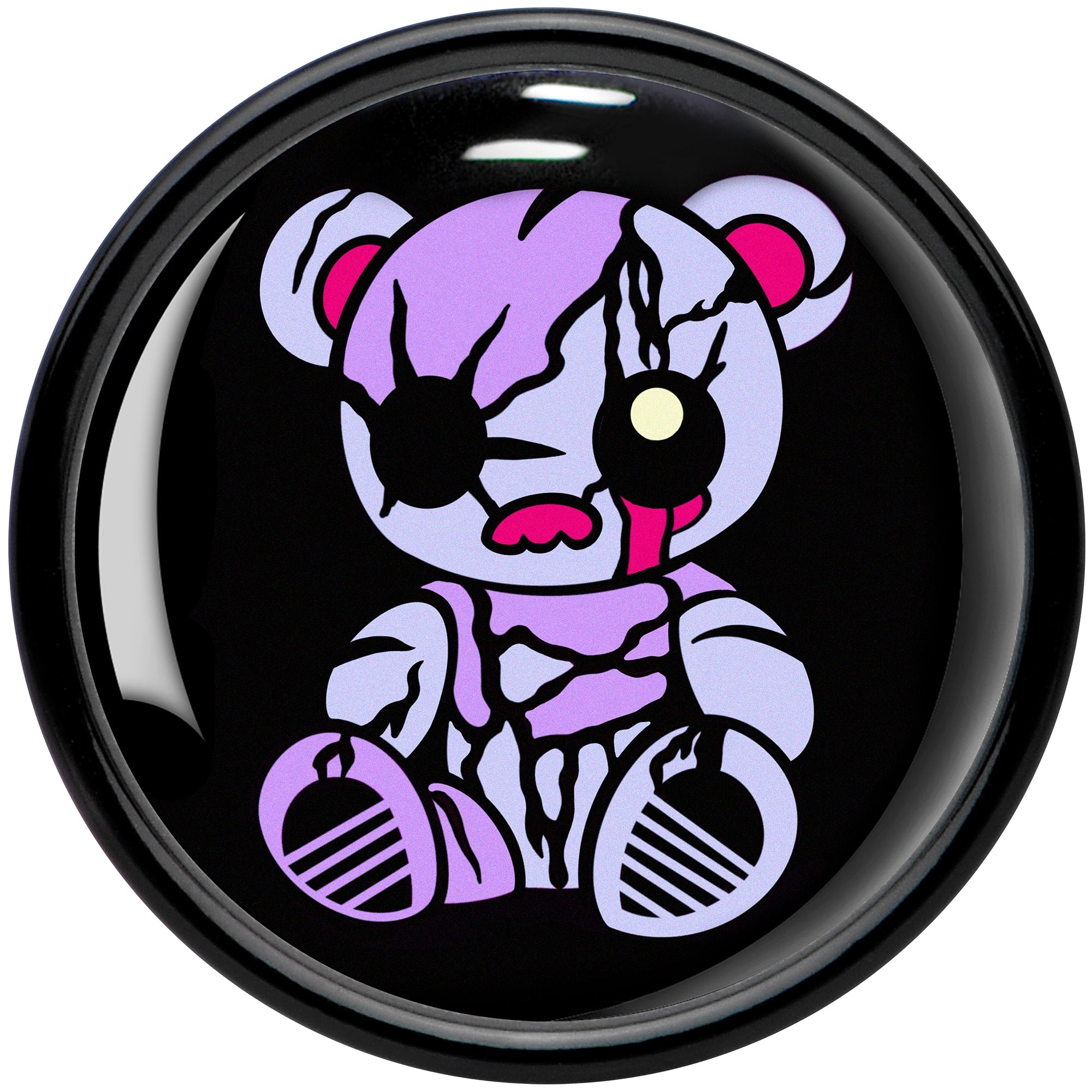 BodyCandy Attitude Teddy Bear Black Acrylic Saddle Plug Set by Onyx O — side view