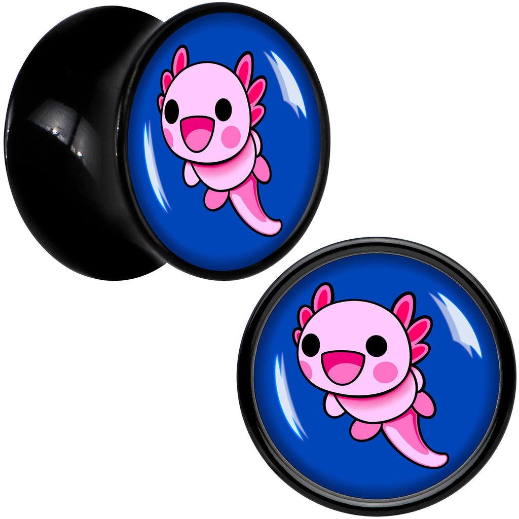 BodyCandy Adorable Axolotl Black Acrylic Saddle Plug Set by Onyx O — alternative angle
