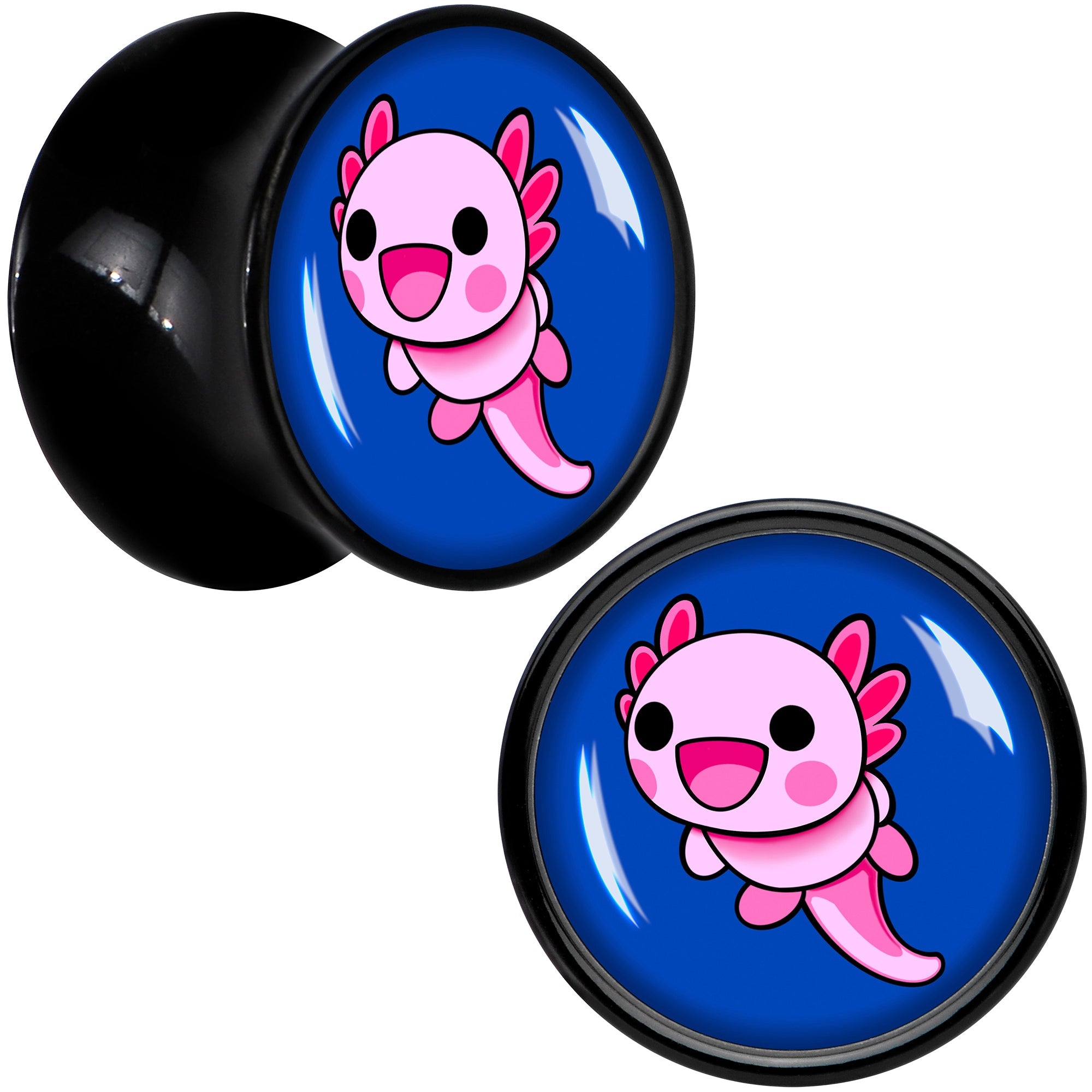 BodyCandy Adorable Axolotl Black Acrylic Saddle Plug Set by Onyx O — alternative angle