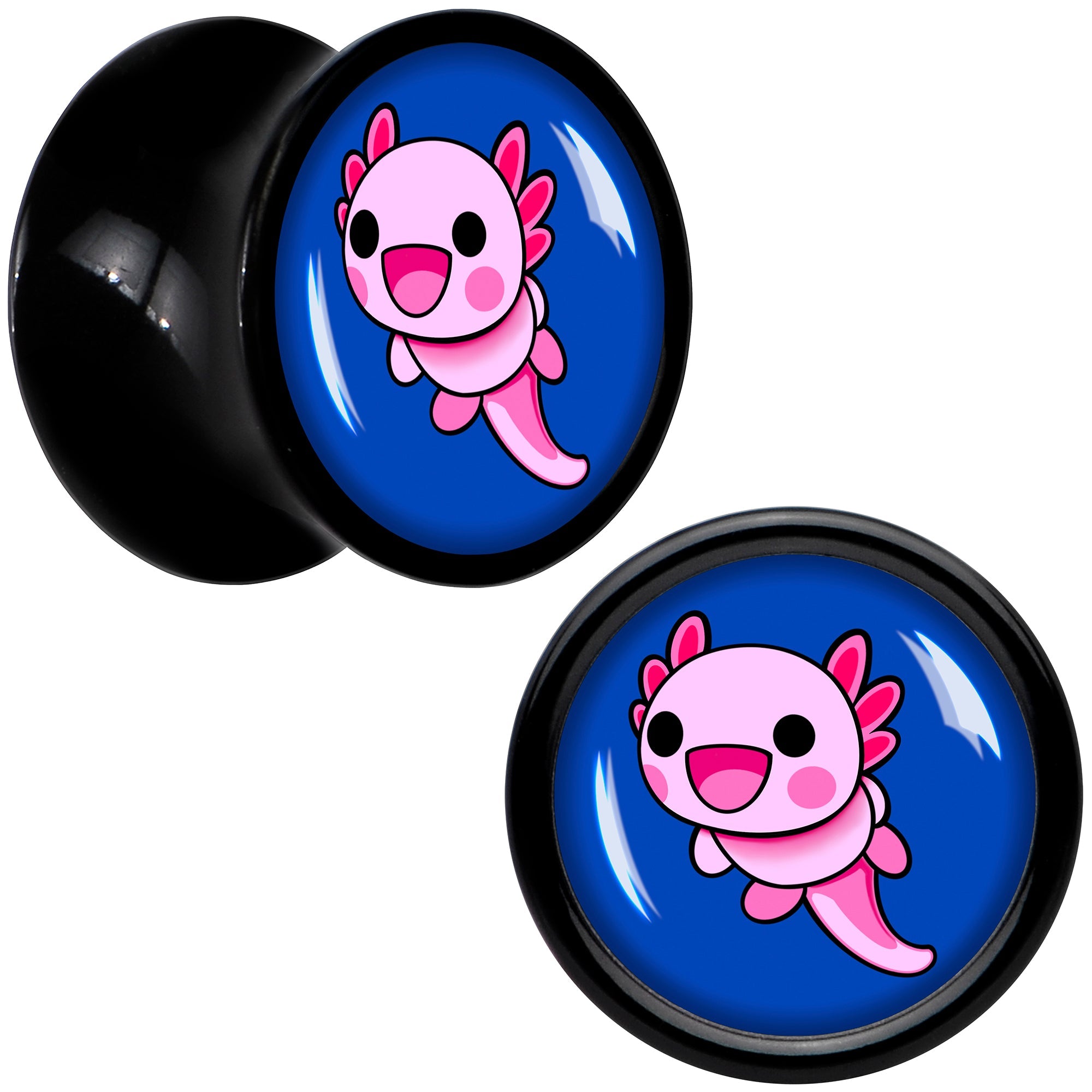 BodyCandy Adorable Axolotl Black Acrylic Saddle Plug Set by Onyx O — lifestyle context