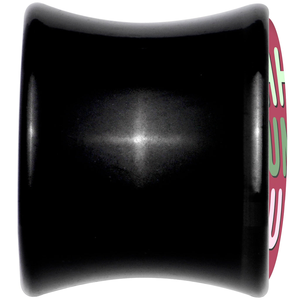 BodyCandy Bah Humbug Holiday Grouch Acrylic Saddle Plug Set by Onyx O — detail close-up