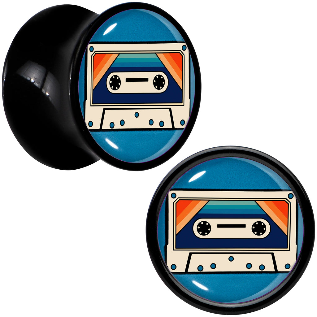 BodyCandy Black Acrylic Retro Cassette Double Flare Plug Set by Onyx O — alternative angle
