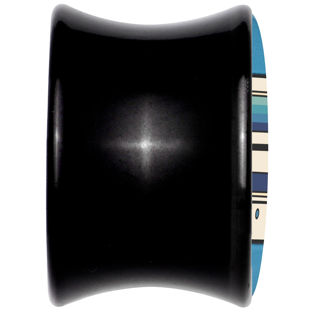 BodyCandy Black Acrylic Retro Cassette Double Flare Plug Set by Onyx O — back view