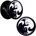BodyCandy Black Acrylic Cute Kitty Cat Yin Yang Double Flare Plug Set by Onyx O — alternative angle