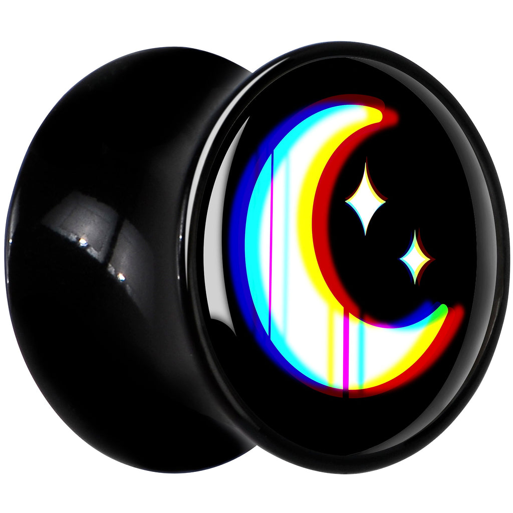 BodyCandy 0G Chromatic Moon Black Acrylic Saddle Plug Set by Onyx O — lifestyle context