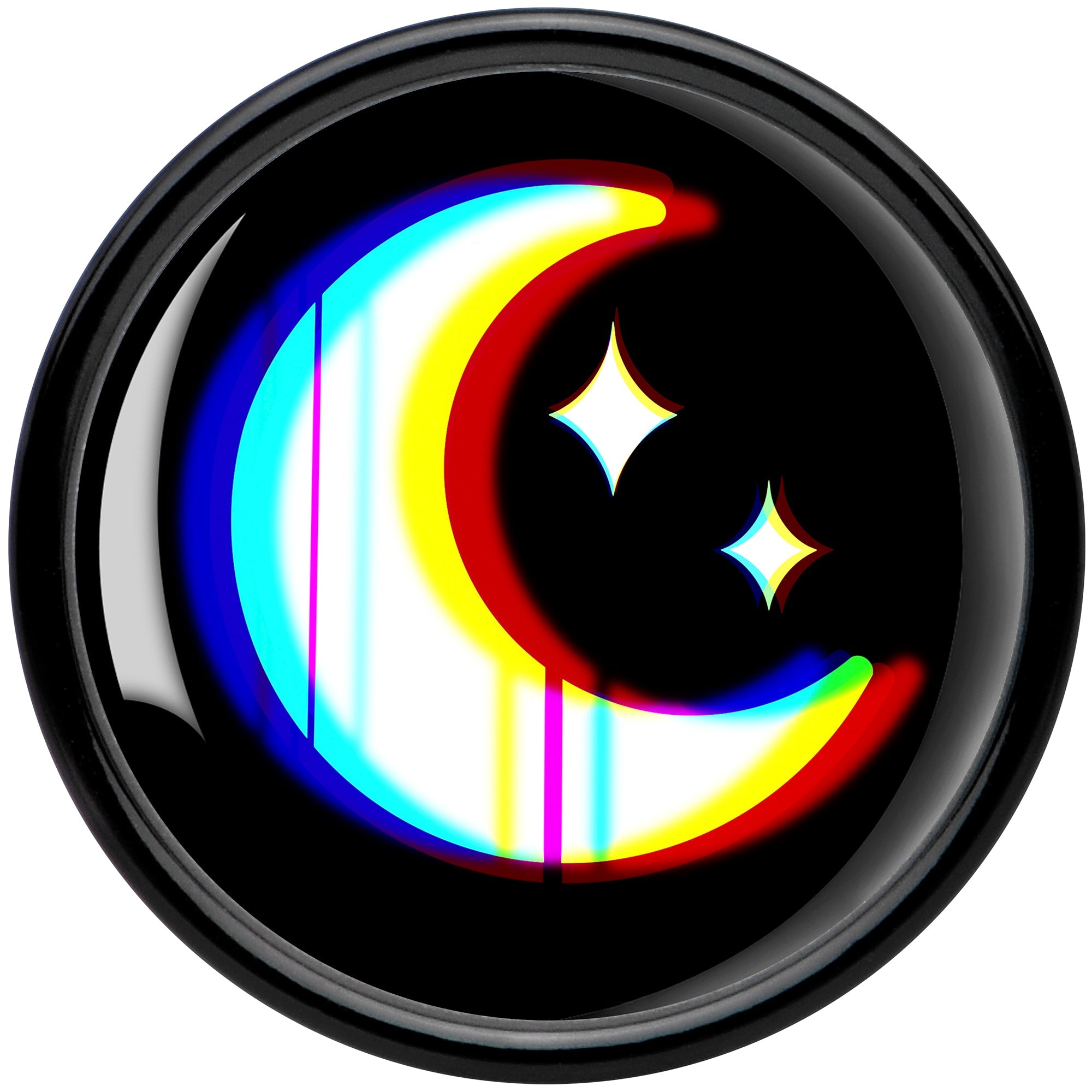 BodyCandy 0G Chromatic Moon Black Acrylic Saddle Plug Set by Onyx O — side view