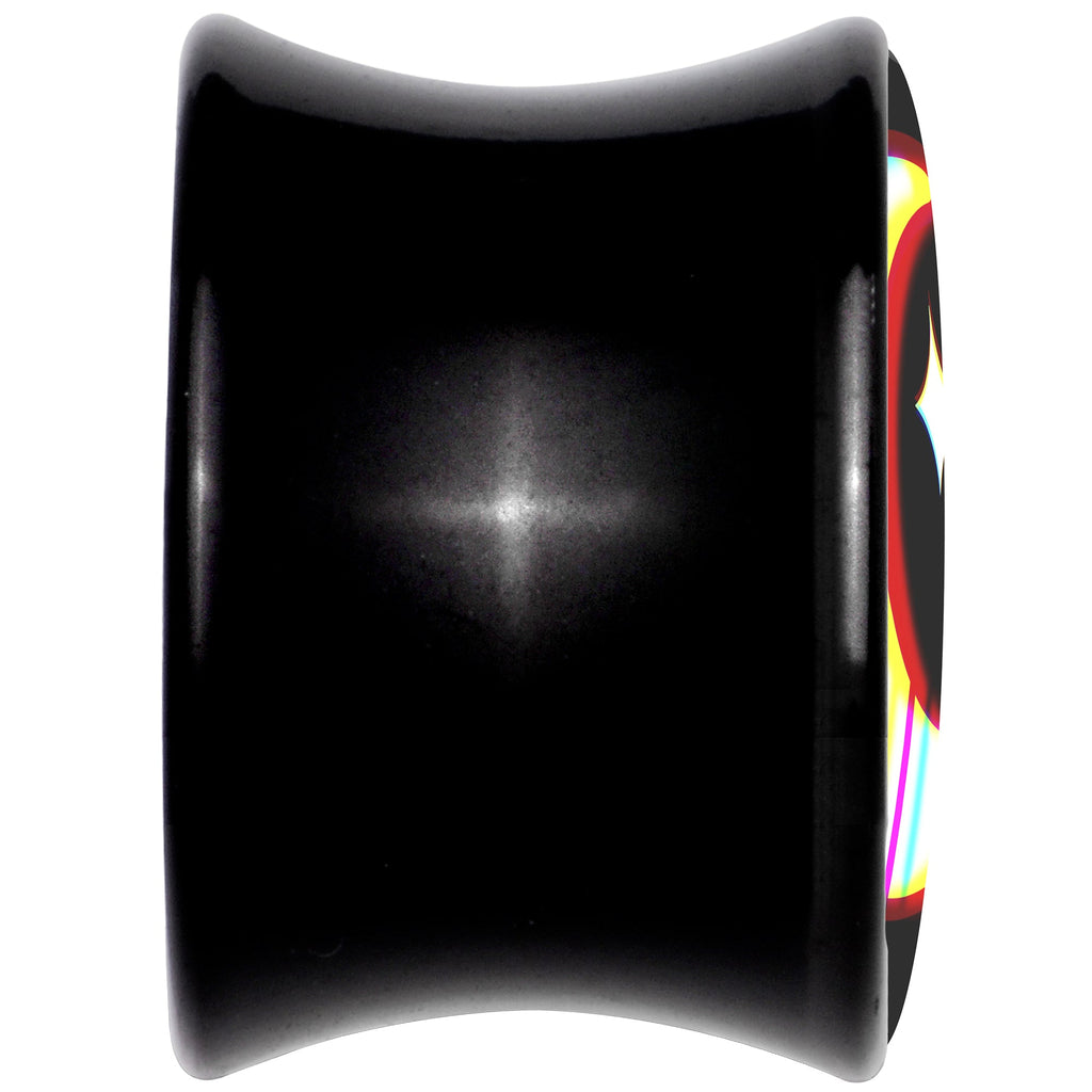 BodyCandy 0G Chromatic Moon Black Acrylic Saddle Plug Set by Onyx O — back view