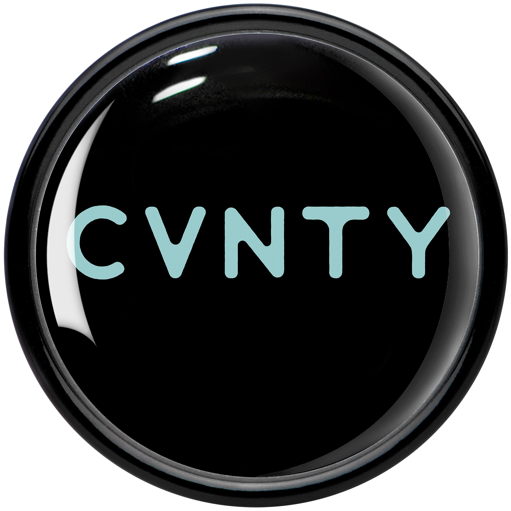 BodyCandy 0G Phrase Logo CVNTY Black Acrylic Saddle Plug Set by Onyx O — side view