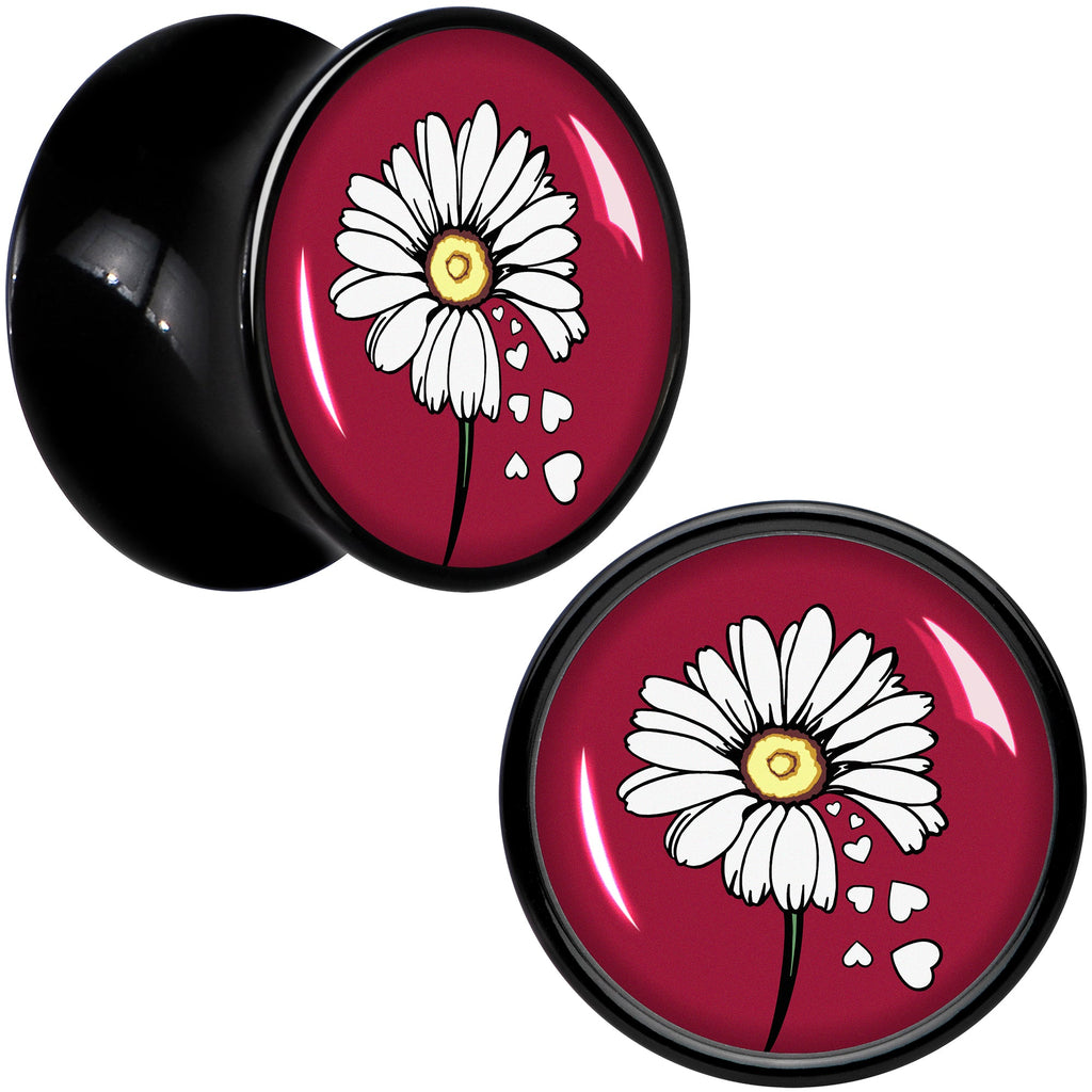 BodyCandy Love Me Not Flower Black Acrylic Saddle Plug Set by Onyx O — back view