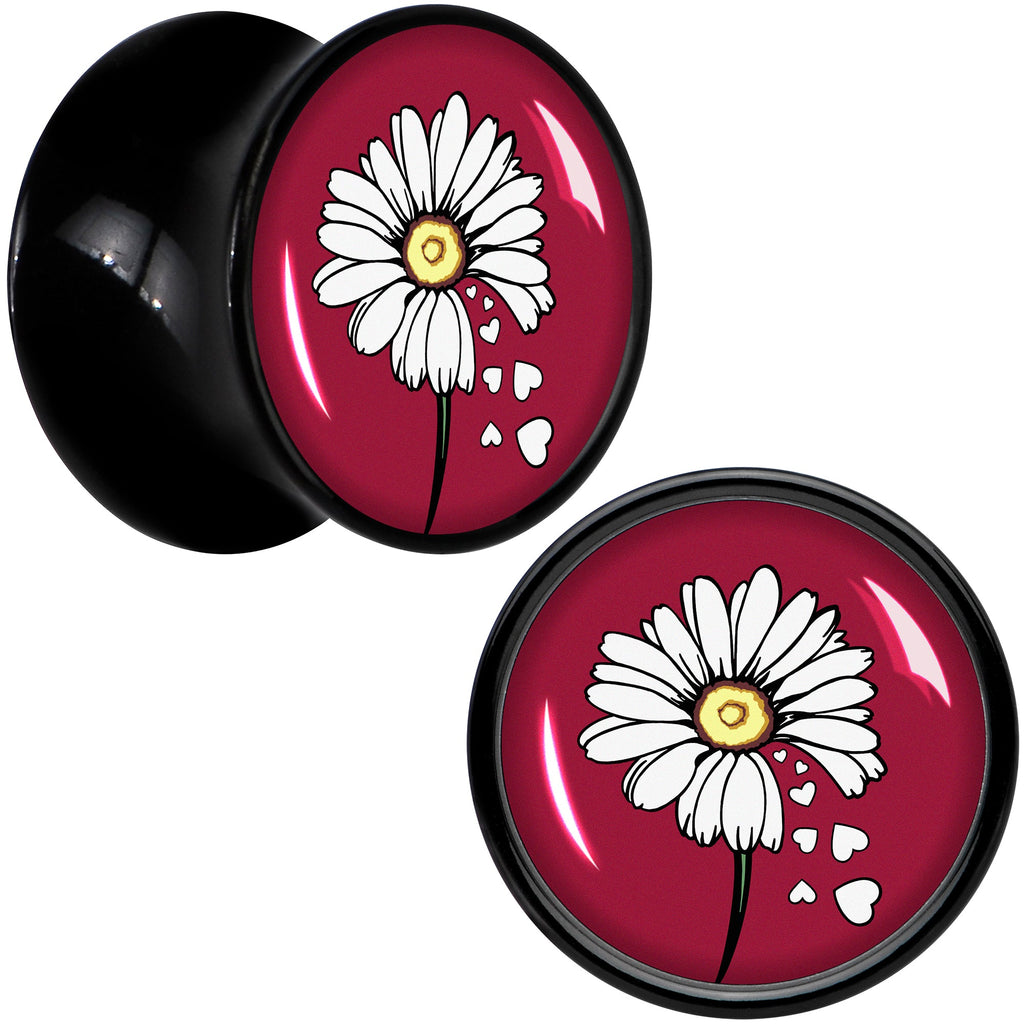 BodyCandy Love Me Not Flower Black Acrylic Saddle Plug Set by Onyx O — alternative angle