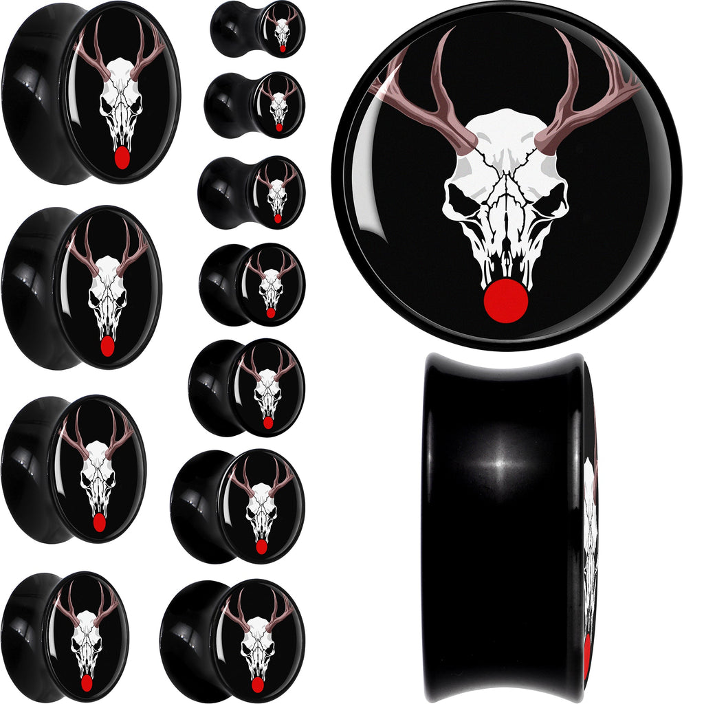 BodyCandy Holiday Dead Nosed Reindeer Black Acrylic Saddle Plug Set by Onyx O — main product shot
