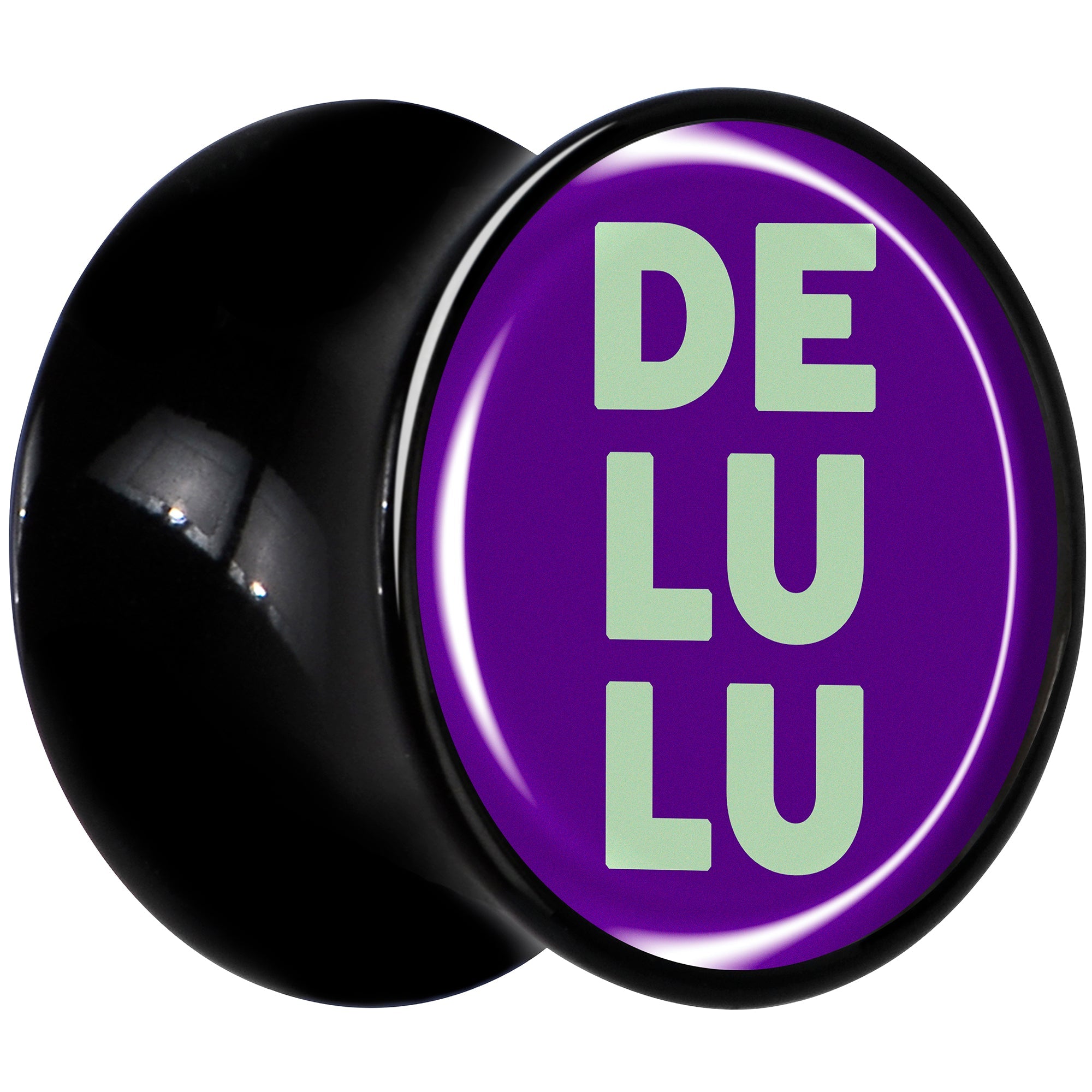 BodyCandy Word DELULU Black Acrylic Saddle Plug Set by Onyx O — lifestyle context