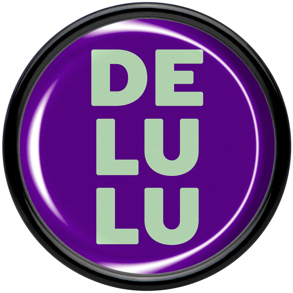 BodyCandy Word DELULU Black Acrylic Saddle Plug Set by Onyx O — side view