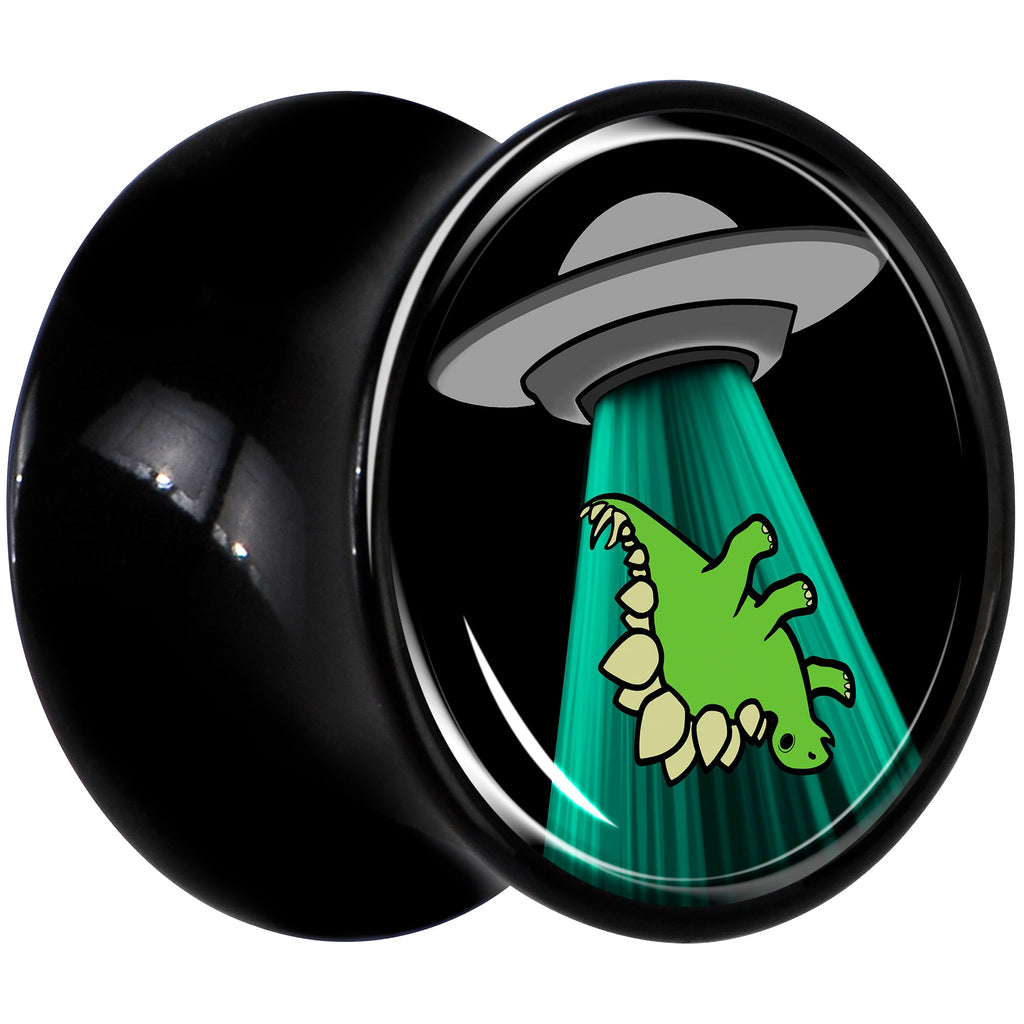 BodyCandy Black Acrylic Alien UFO Dinosaur Abduction Double Flare Plug Set by Onyx O — lifestyle context