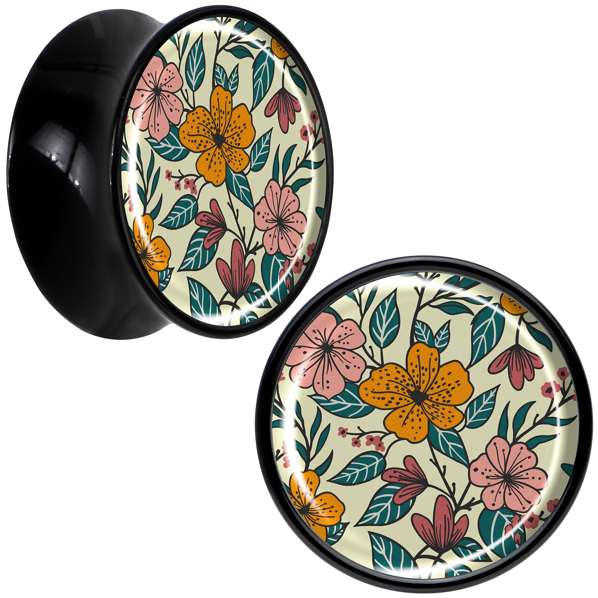 BodyCandy Blossom Creation Wildflower Flowers Black Acrylic Saddle Plug Set by Onyx O — packaging