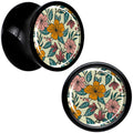 BodyCandy Blossom Creation Wildflower Flowers Black Acrylic Saddle Plug Set by Onyx O — feature highlight