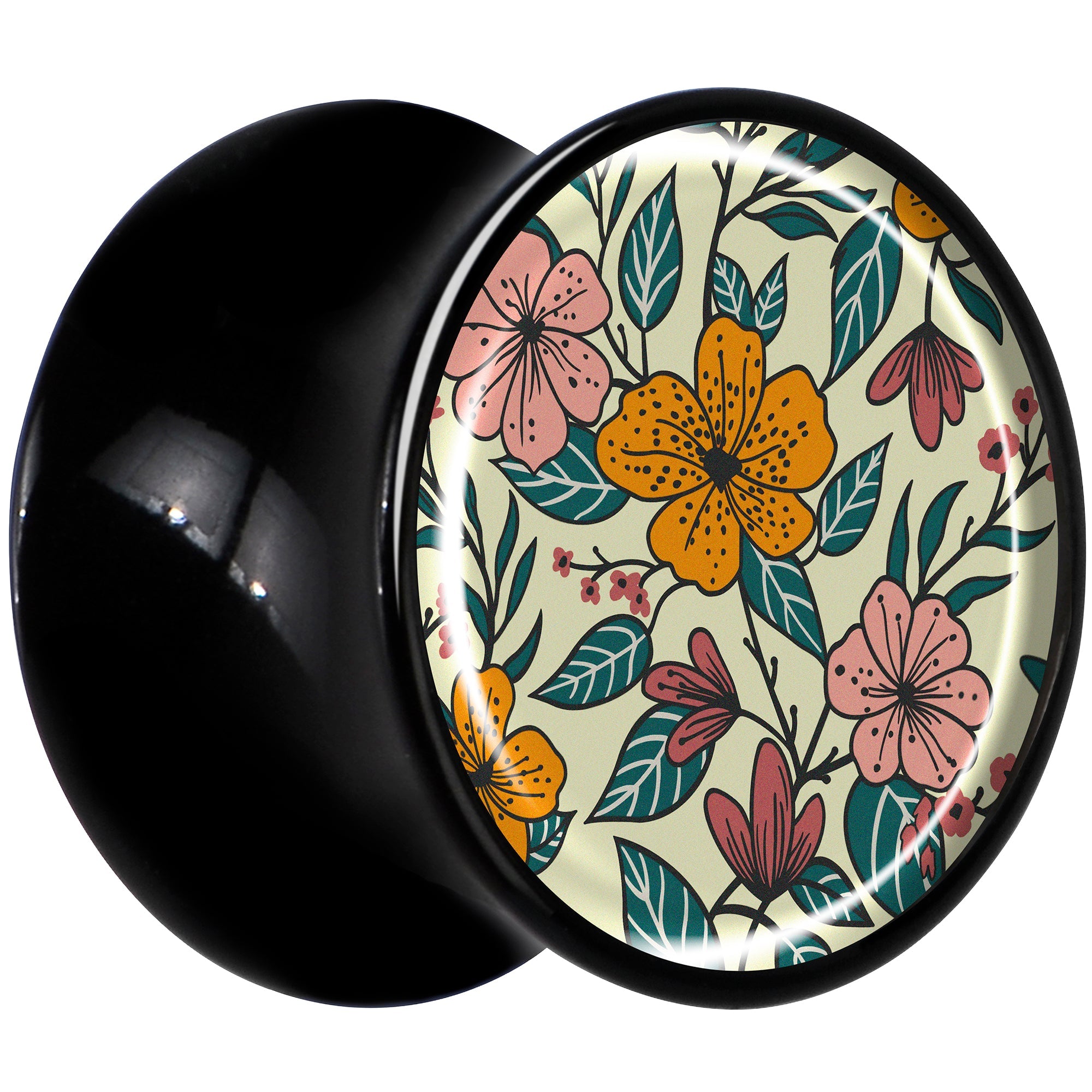 BodyCandy Blossom Creation Wildflower Flowers Black Acrylic Saddle Plug Set by Onyx O — lifestyle context