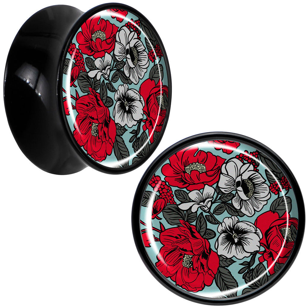 BodyCandy Blossom Creation Vibrant Bloom of Flowers Black Acrylic Saddle Plug Set by Onyx O — packaging