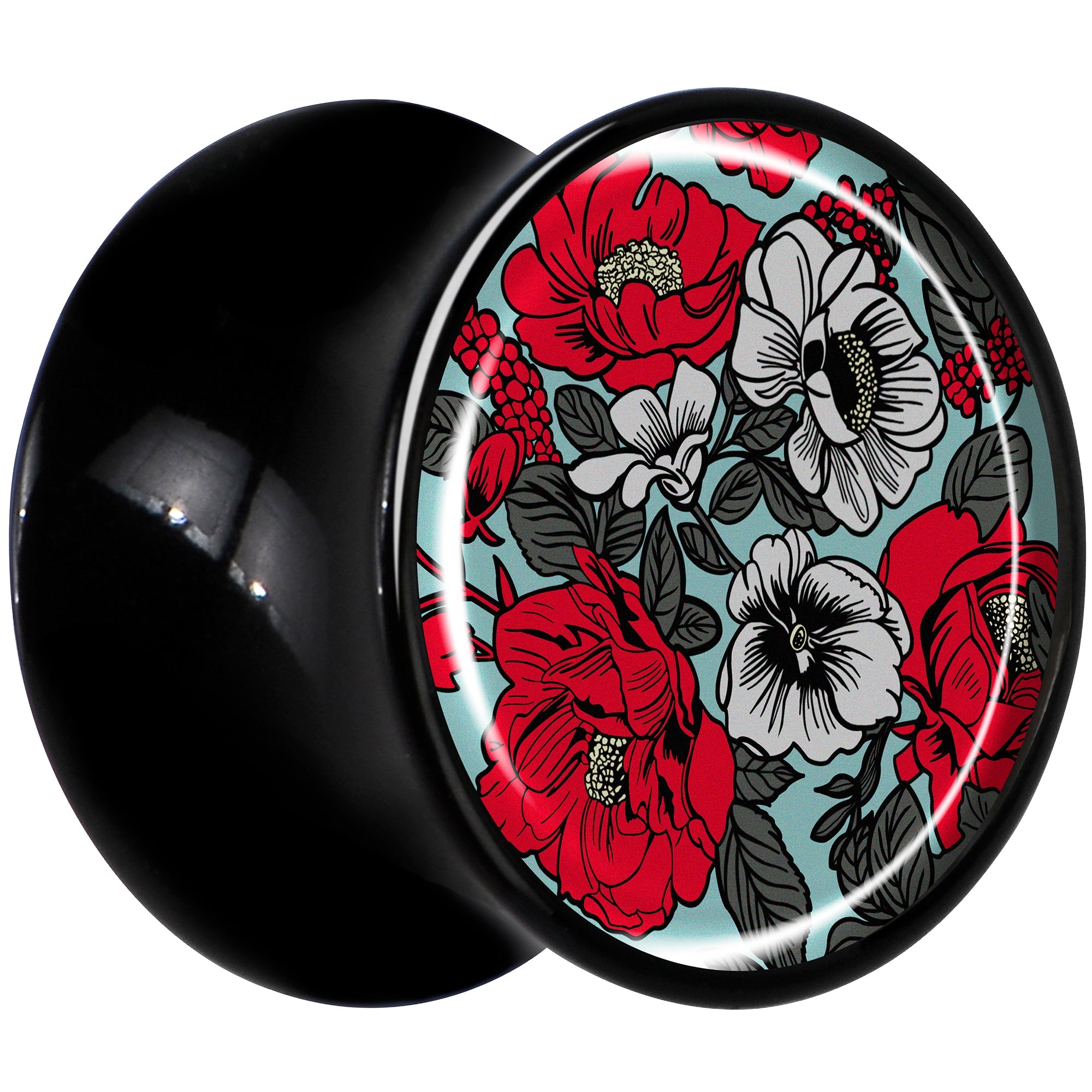 BodyCandy Blossom Creation Vibrant Bloom of Flowers Black Acrylic Saddle Plug Set by Onyx O — lifestyle context