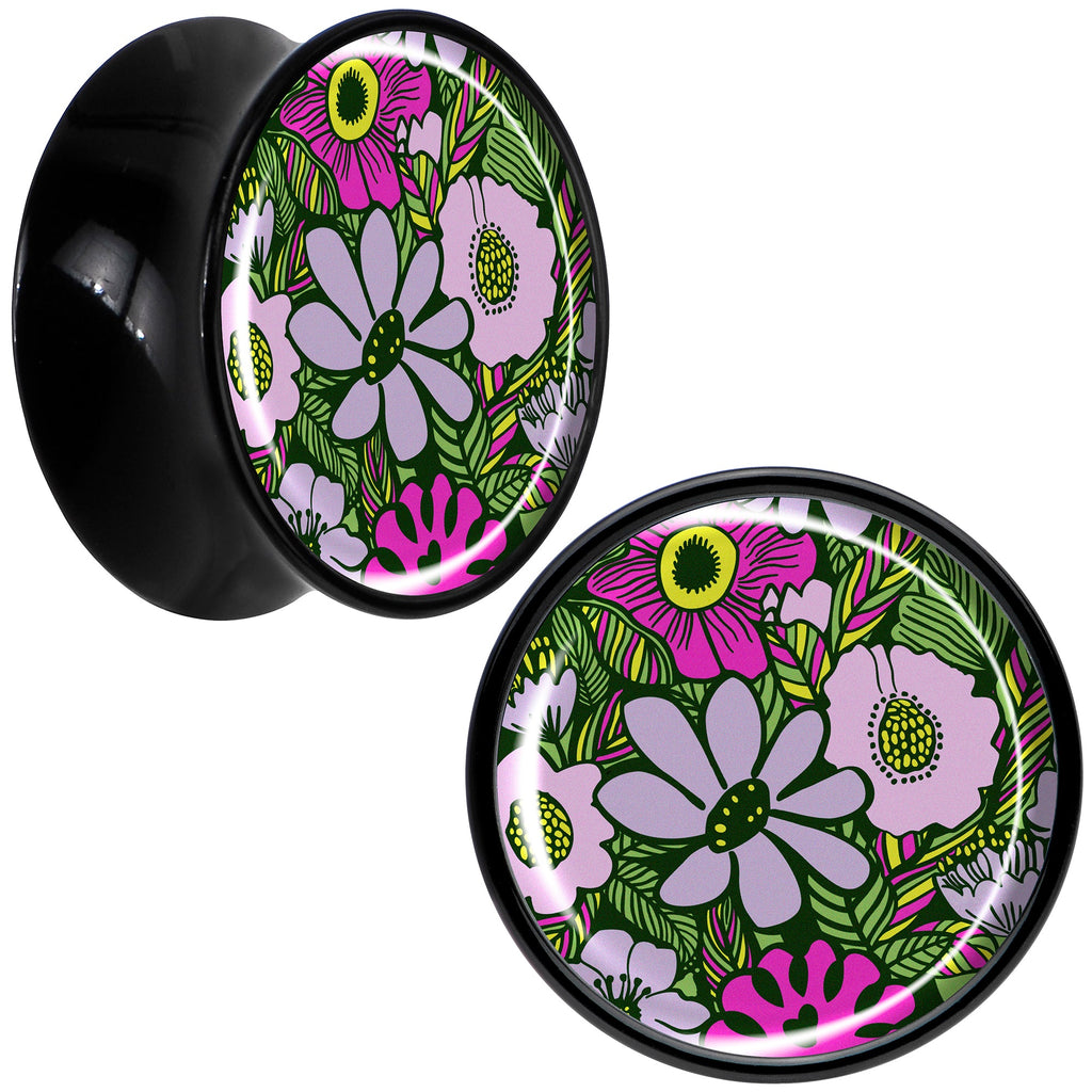 BodyCandy Blossom Creation Paradise of Pink Flowers Black Acrylic Saddle Plug Set by Onyx O — packaging