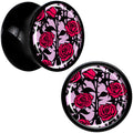 BodyCandy Blossom Creation Floral Love of Roses Black Acrylic Saddle Plug Set by Onyx O — alternative angle