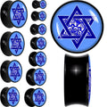 BodyCandy Floral Star of David Black Acrylic Saddle Plug Set by Onyx O — main product shot