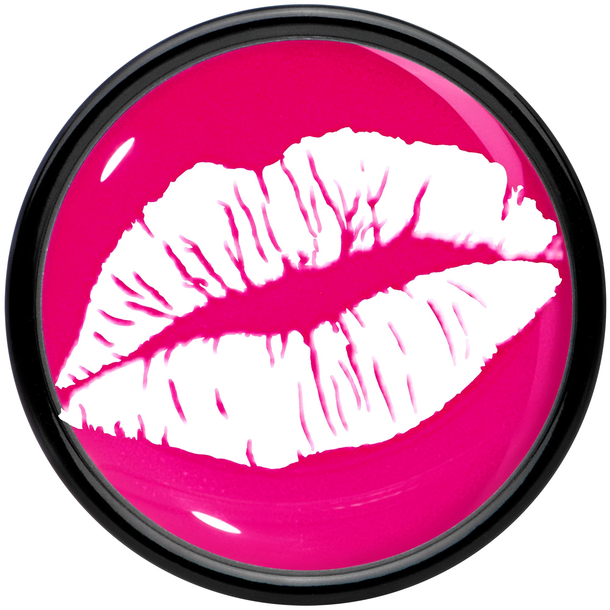 BodyCandy Black Acrylic Red Hot Lips Double Flare Plug Set by Onyx O — side view