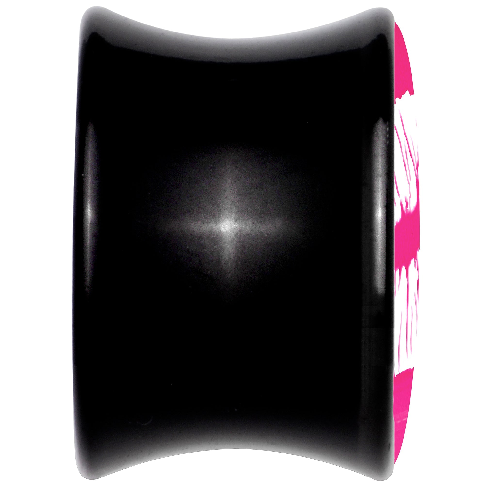 BodyCandy Black Acrylic Red Hot Lips Double Flare Plug Set by Onyx O — back view