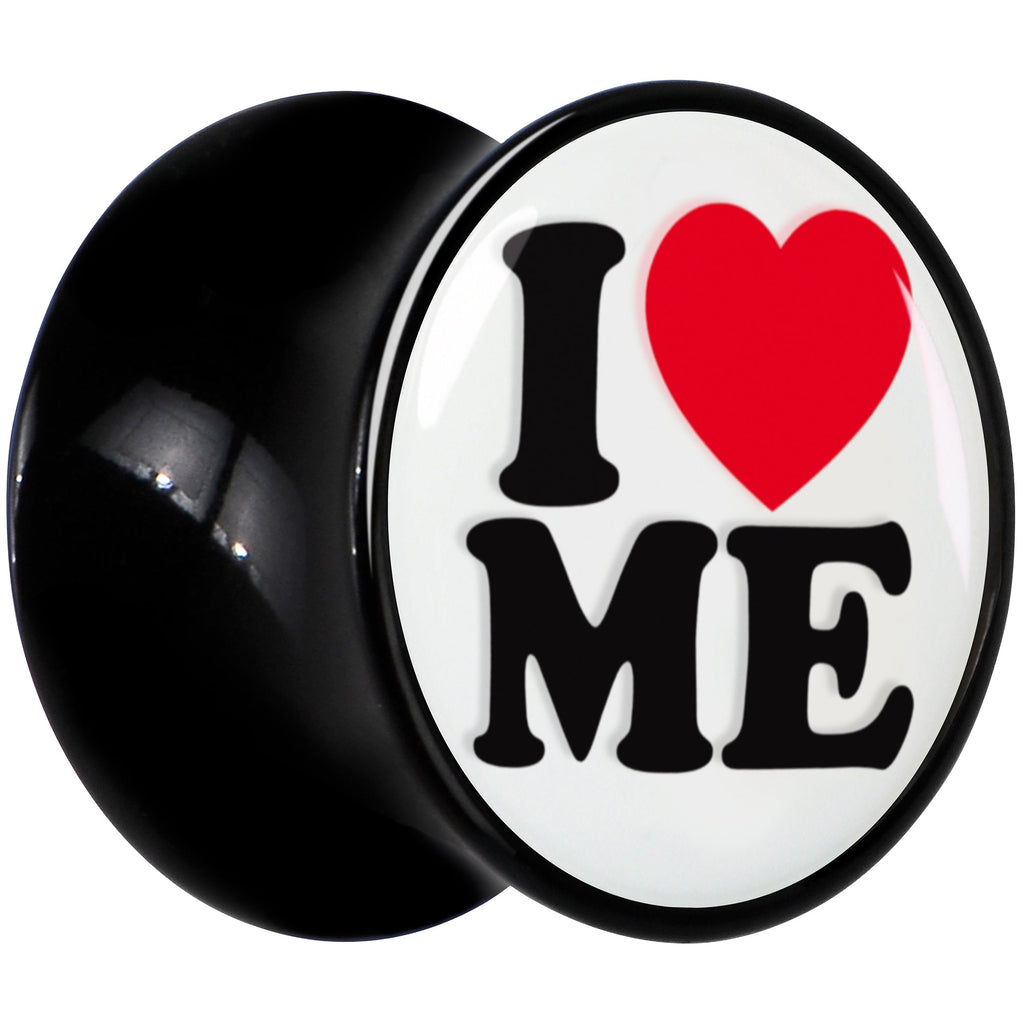 BodyCandy Black Acrylic I Love Me Double Flare Plug Set by Onyx O — lifestyle context