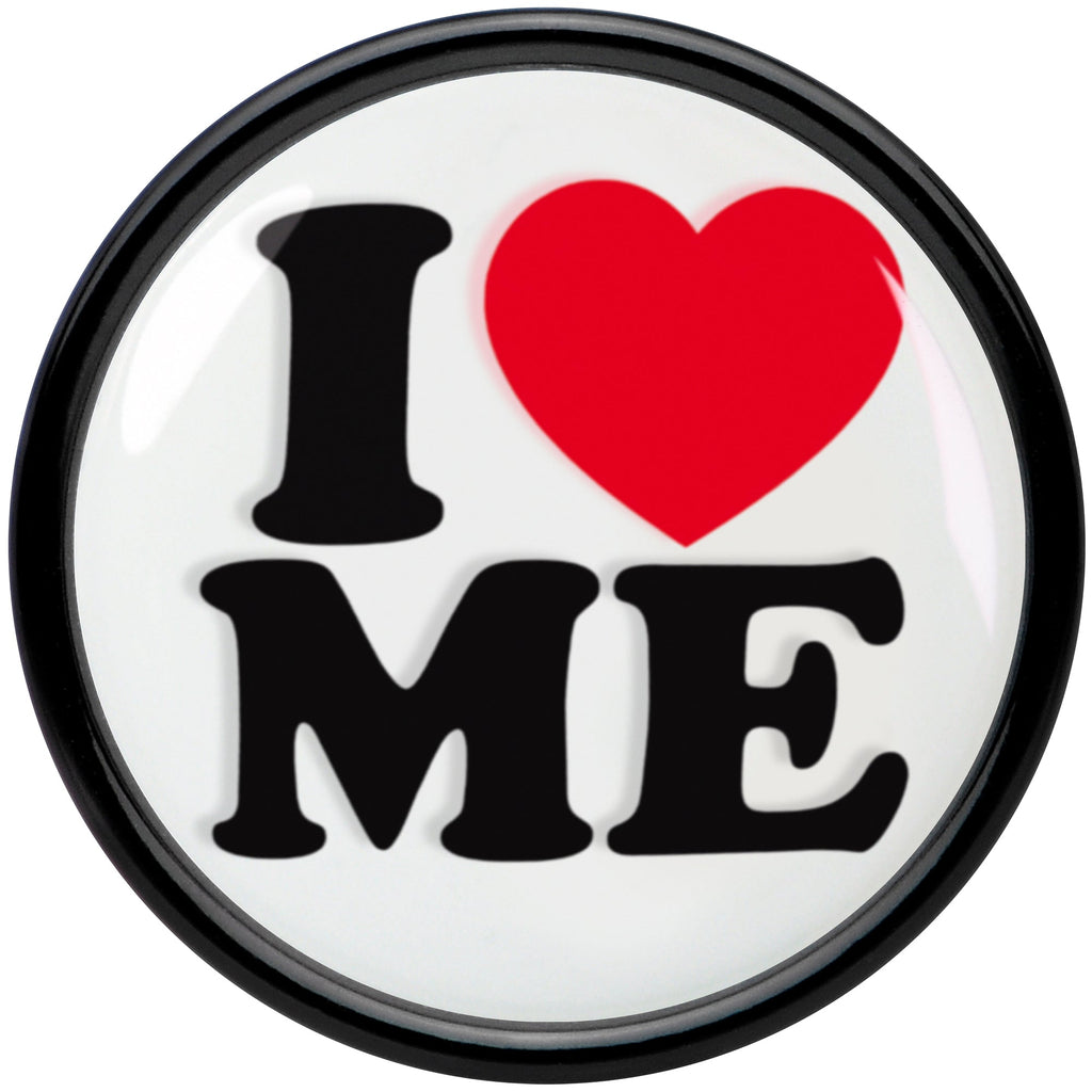 BodyCandy Black Acrylic I Love Me Double Flare Plug Set by Onyx O — side view