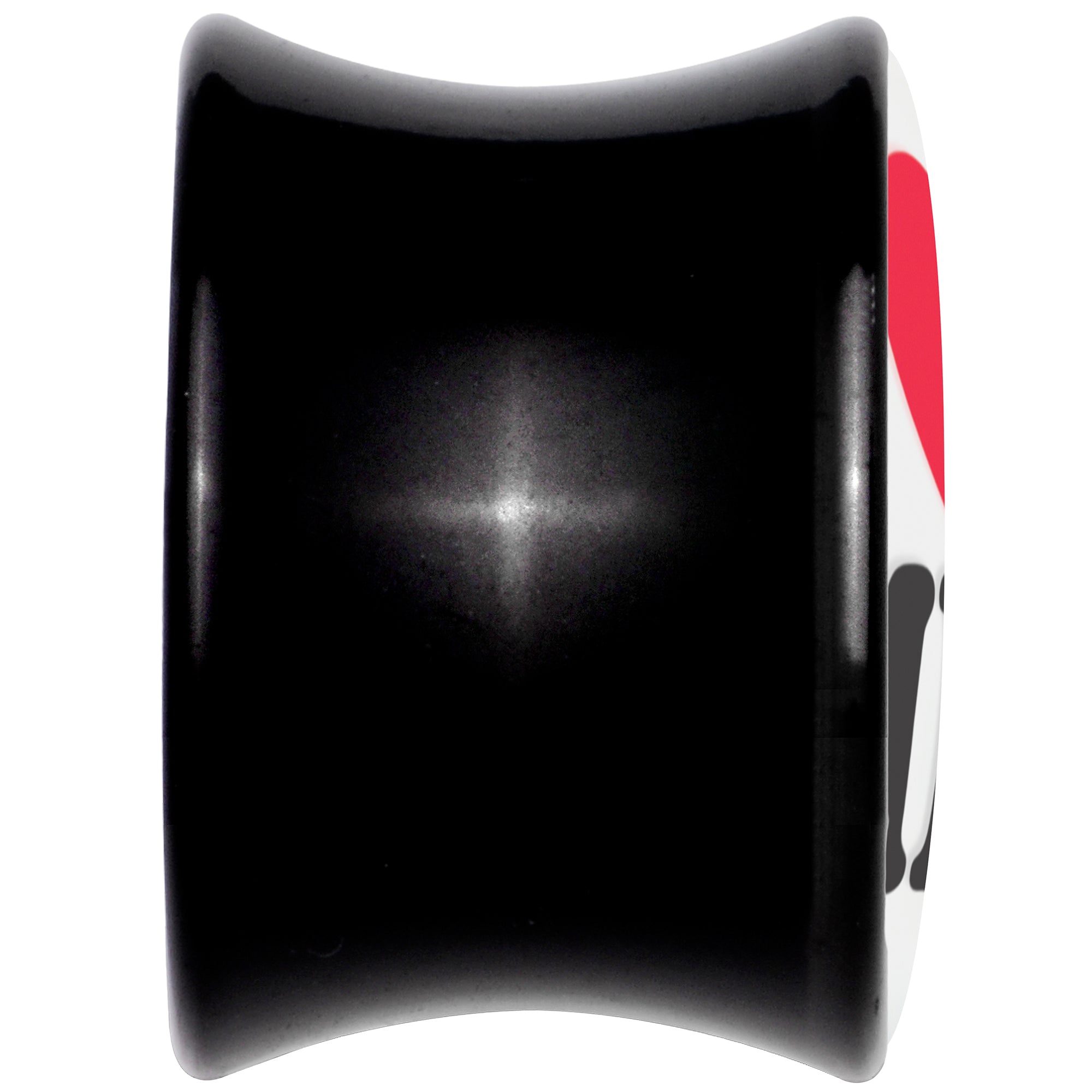 BodyCandy Black Acrylic I Love Me Double Flare Plug Set by Onyx O — back view