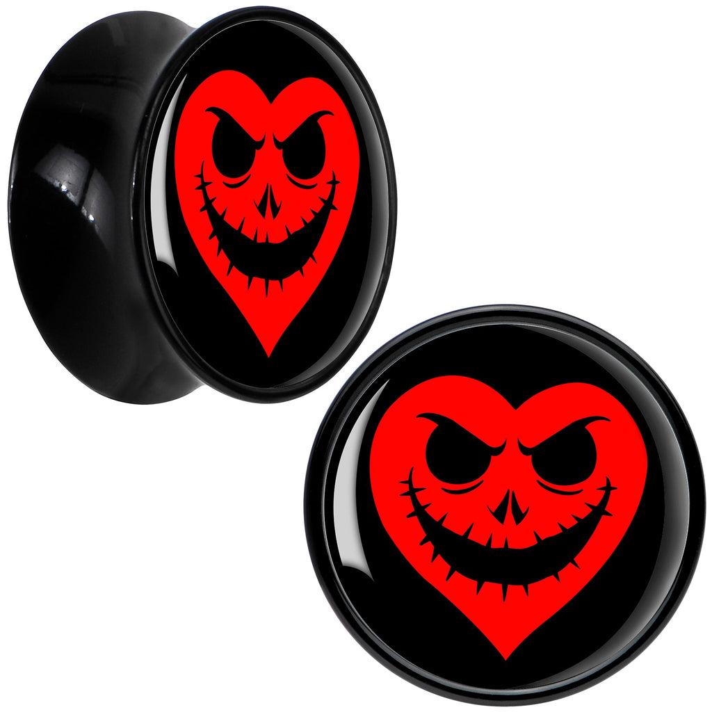BodyCandy Valentine Jack O Heart Black Acrylic Saddle Plug Set by Onyx O — alternative angle
