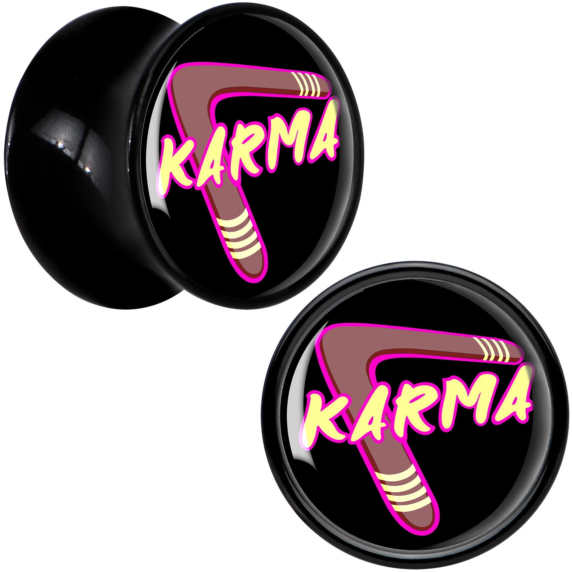 BodyCandy Karmic Boomerang Black Acrylic Saddle Plug Set by Onyx O — alternative angle