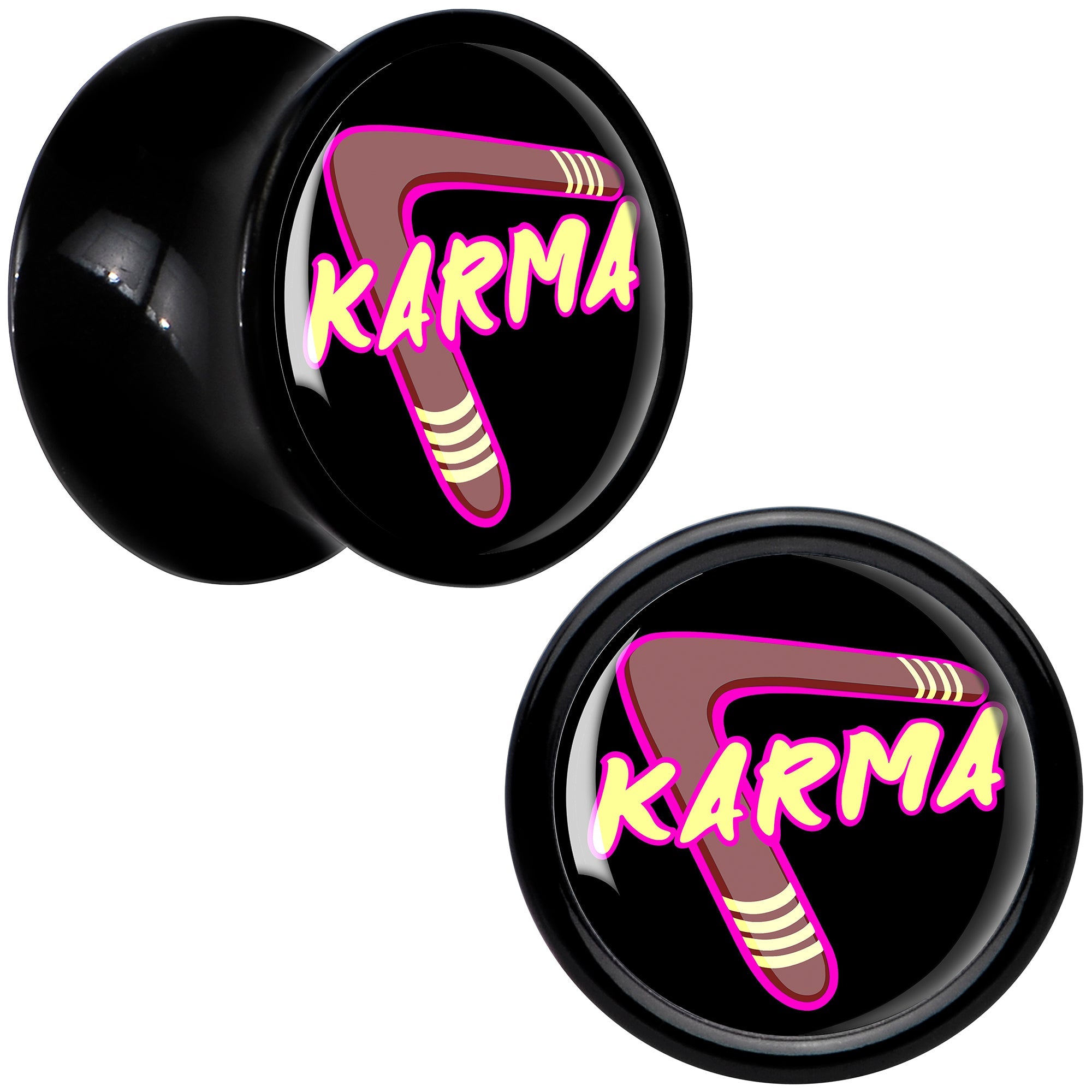 BodyCandy Karmic Boomerang Black Acrylic Saddle Plug Set by Onyx O — lifestyle context