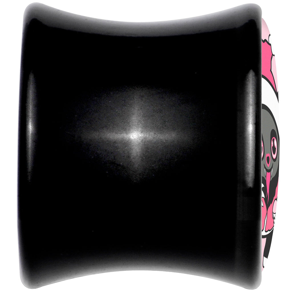 BodyCandy Krampus Cutie Christmas Holiday Black Acrylic Saddle Plug Set by Onyx O — detail close-up