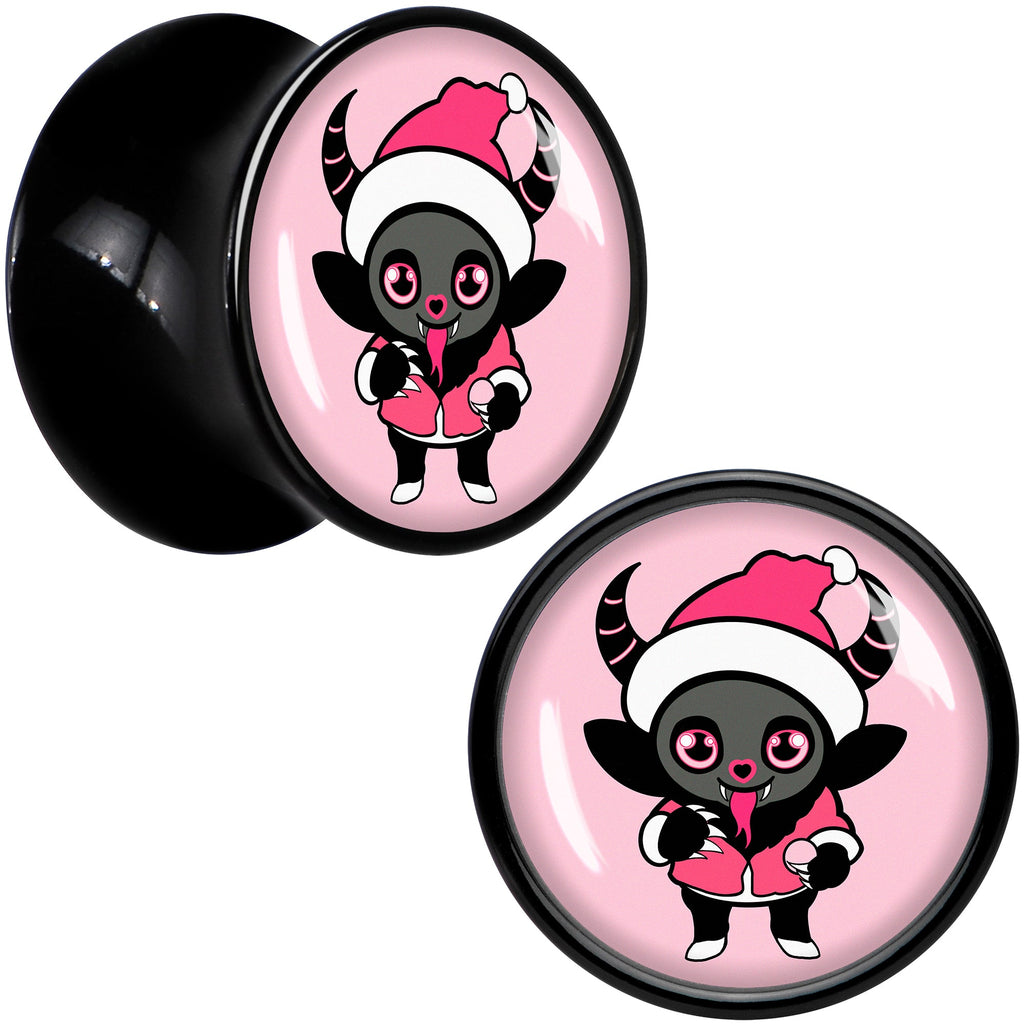 BodyCandy Krampus Cutie Christmas Holiday Black Acrylic Saddle Plug Set by Onyx O — back view