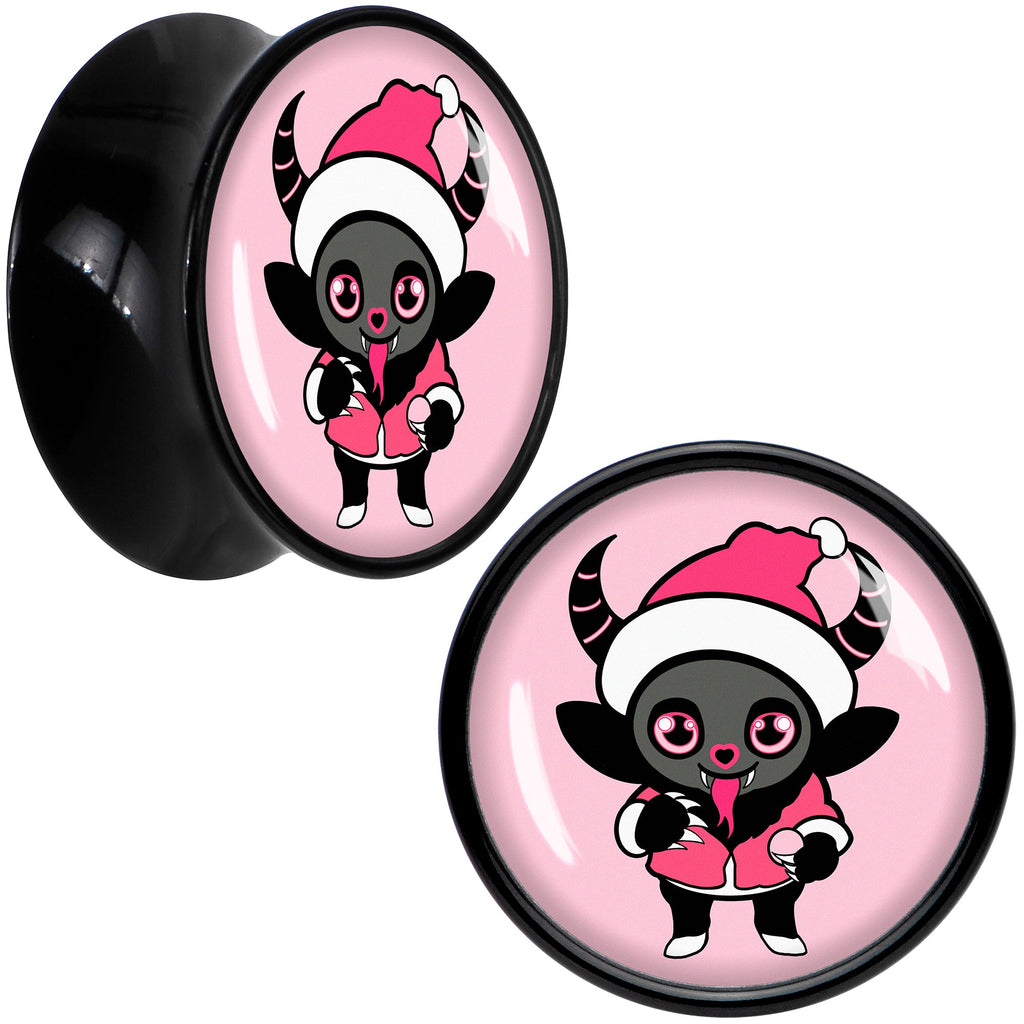 BodyCandy Krampus Cutie Christmas Holiday Black Acrylic Saddle Plug Set by Onyx O — in-use photo