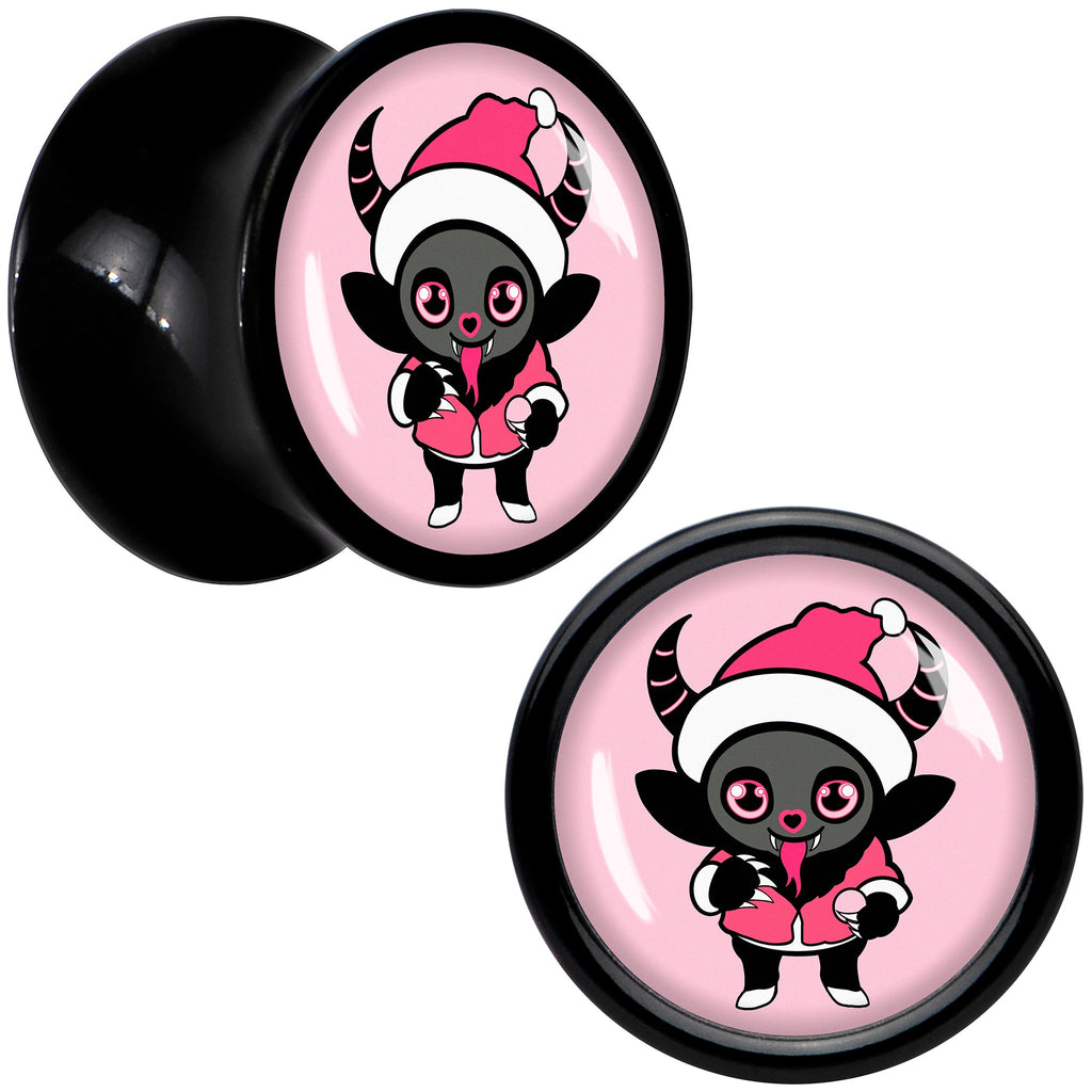 BodyCandy Krampus Cutie Christmas Holiday Black Acrylic Saddle Plug Set by Onyx O — lifestyle context