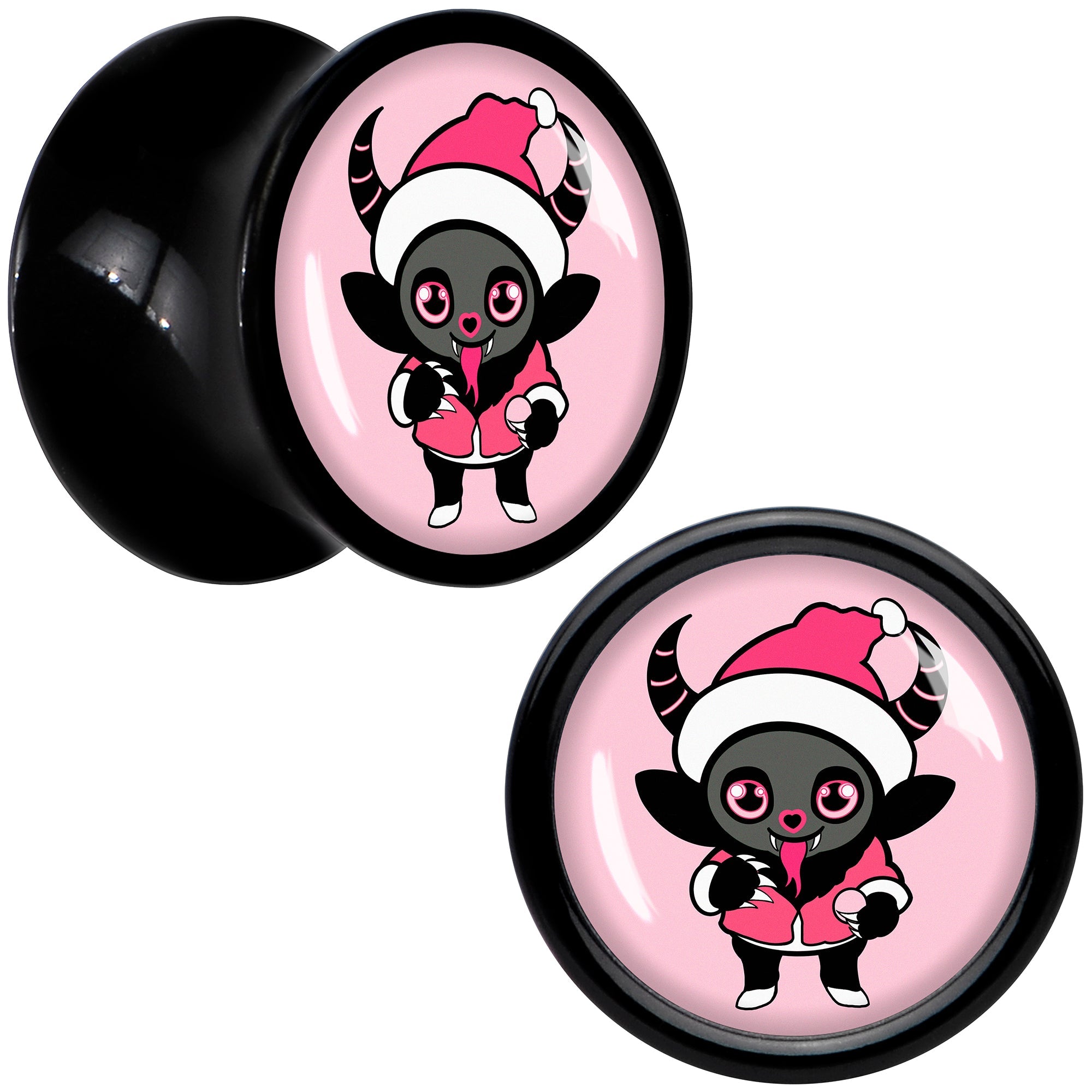 BodyCandy Krampus Cutie Christmas Holiday Black Acrylic Saddle Plug Set by Onyx O — lifestyle context