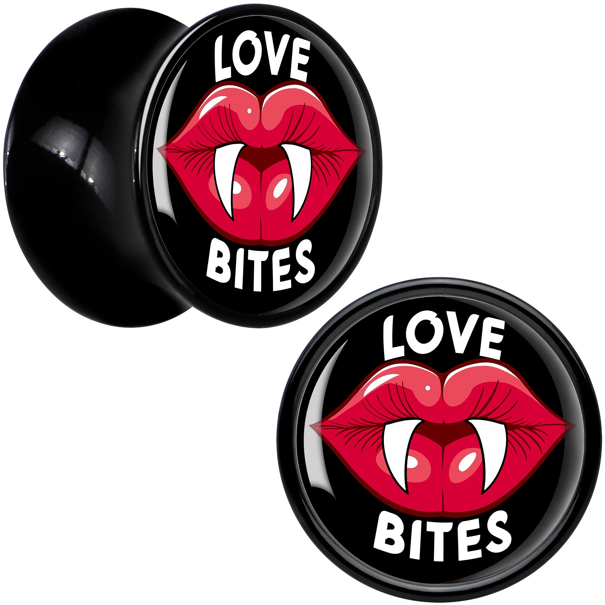 BodyCandy Valentine Love Bites Black Acrylic Saddle Plug Set by Onyx O — lifestyle context