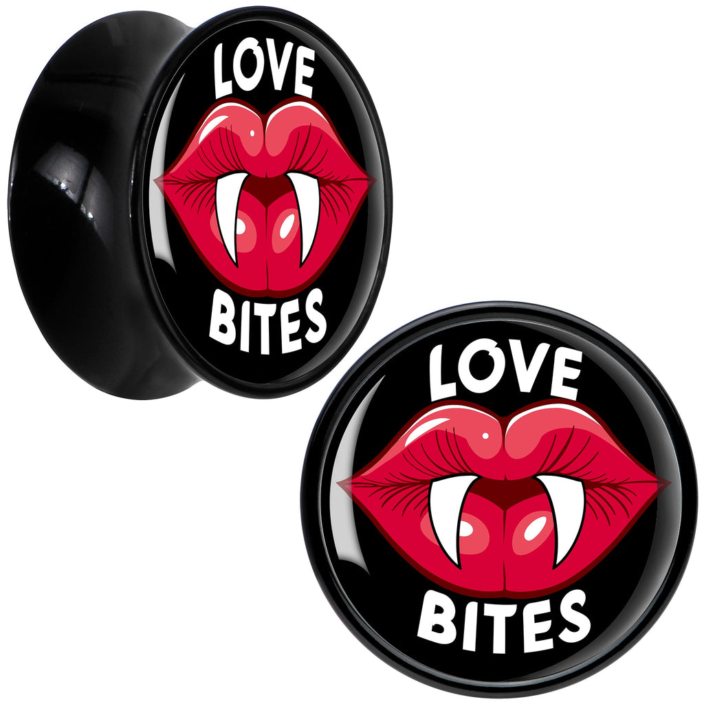 BodyCandy Valentine Love Bites Black Acrylic Saddle Plug Set by Onyx O — alternative angle
